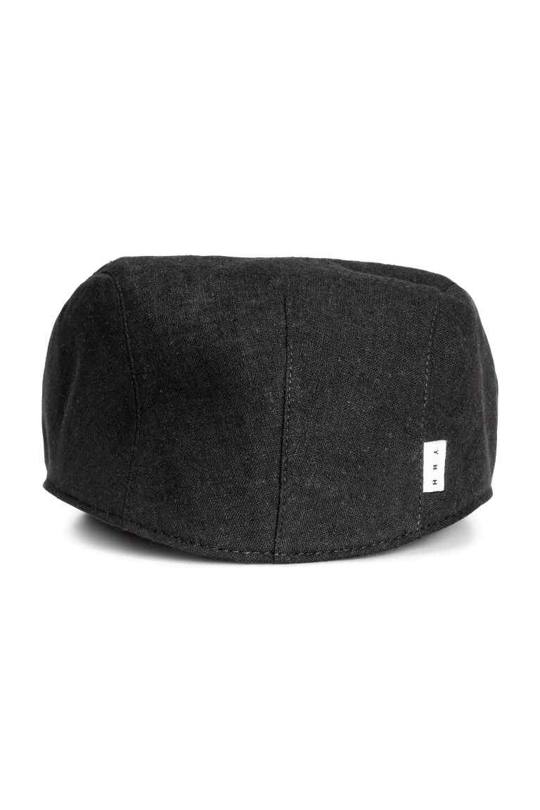 Linen-blend flat cap